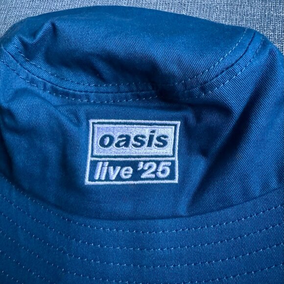 RARE Oasis Live ‘25 Tour Embroidered Logo Bucket Hat | Blue | One Size Fits All - Picture 3 of 5